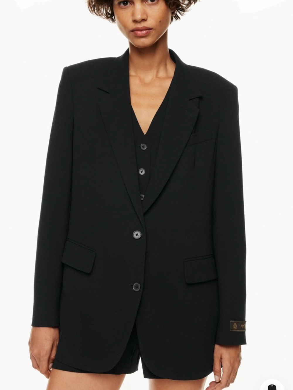Aritzia Babaton Black Tailored Single-Breasted Blazer